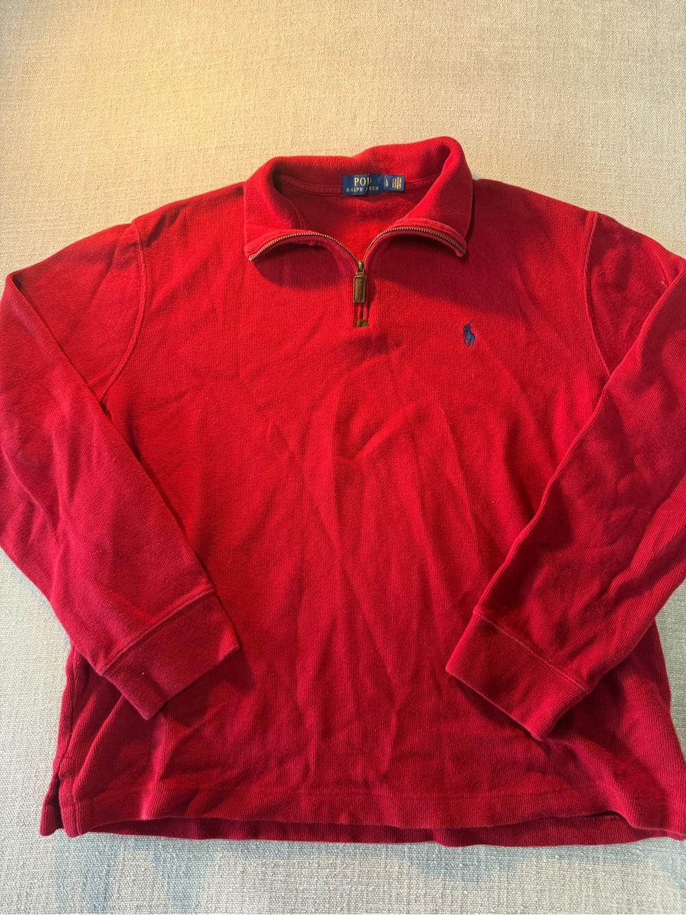 Polo by Ralph Lauren Men's Red Half-Zip Fleece Pullover